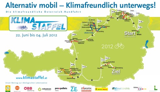 Der Tourplan der Klimastaffel 2012